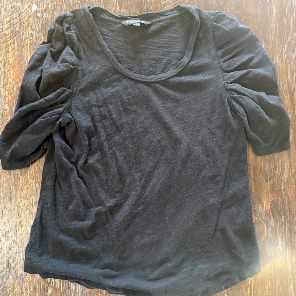 Liverpool Black Scoop Neck Puff Sleeve Top